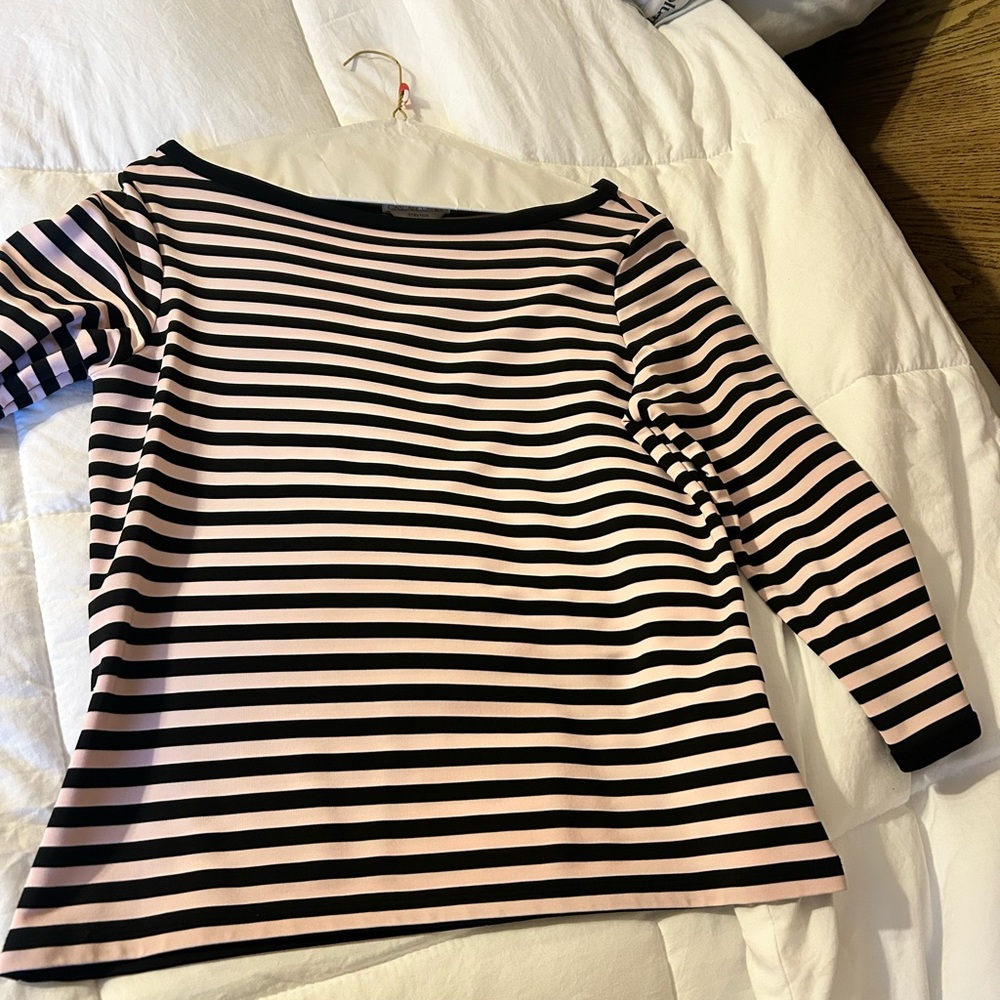 Pink & black striped shirt. Worn once